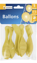 5 Ballons "uni", Ø 25cm, gold