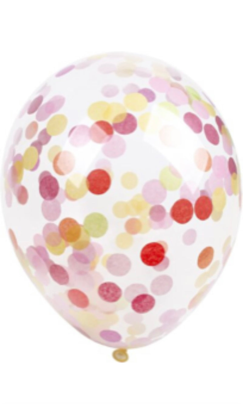 3 Ballons mit Konfetti-Füllung, Ø 28cm, transluzent