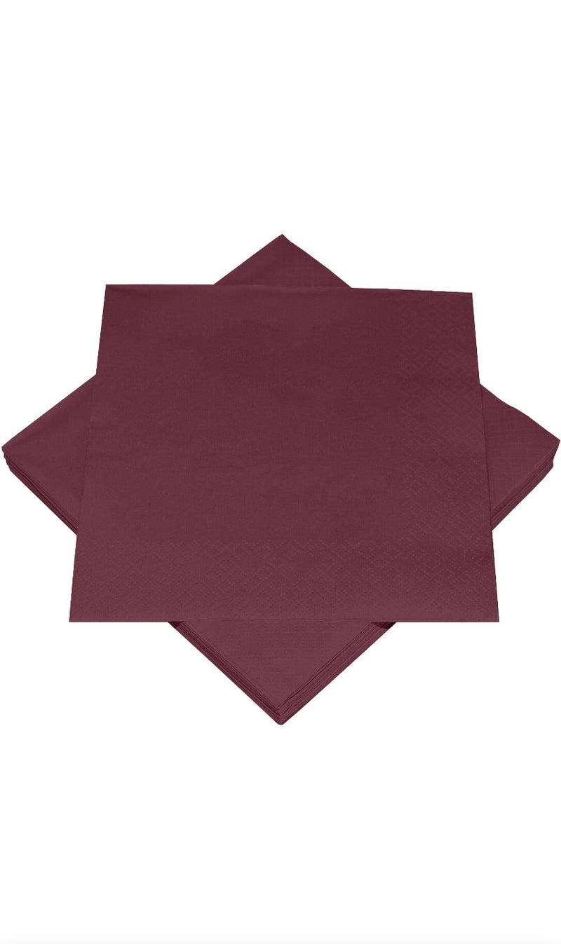 20 Servietten "uni", 3-lagig, 33*33cm, bordeaux