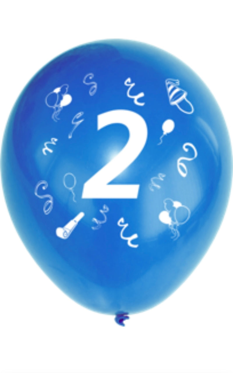 5 Zahlenballons, Ø 25cm, bunt sortiert, 2