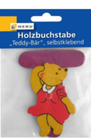 Holzbuchstabe "Teddy-Bär", selbstklebend, T