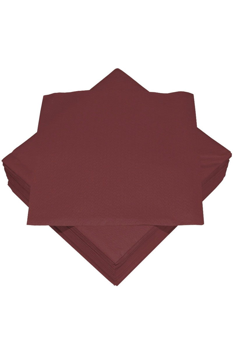 50 Prägeservietten "uni", 1-lagig, 33*33cm, bordeaux