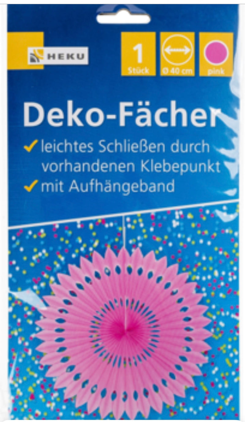 Deko-Fächer, Ø 40cm, pink