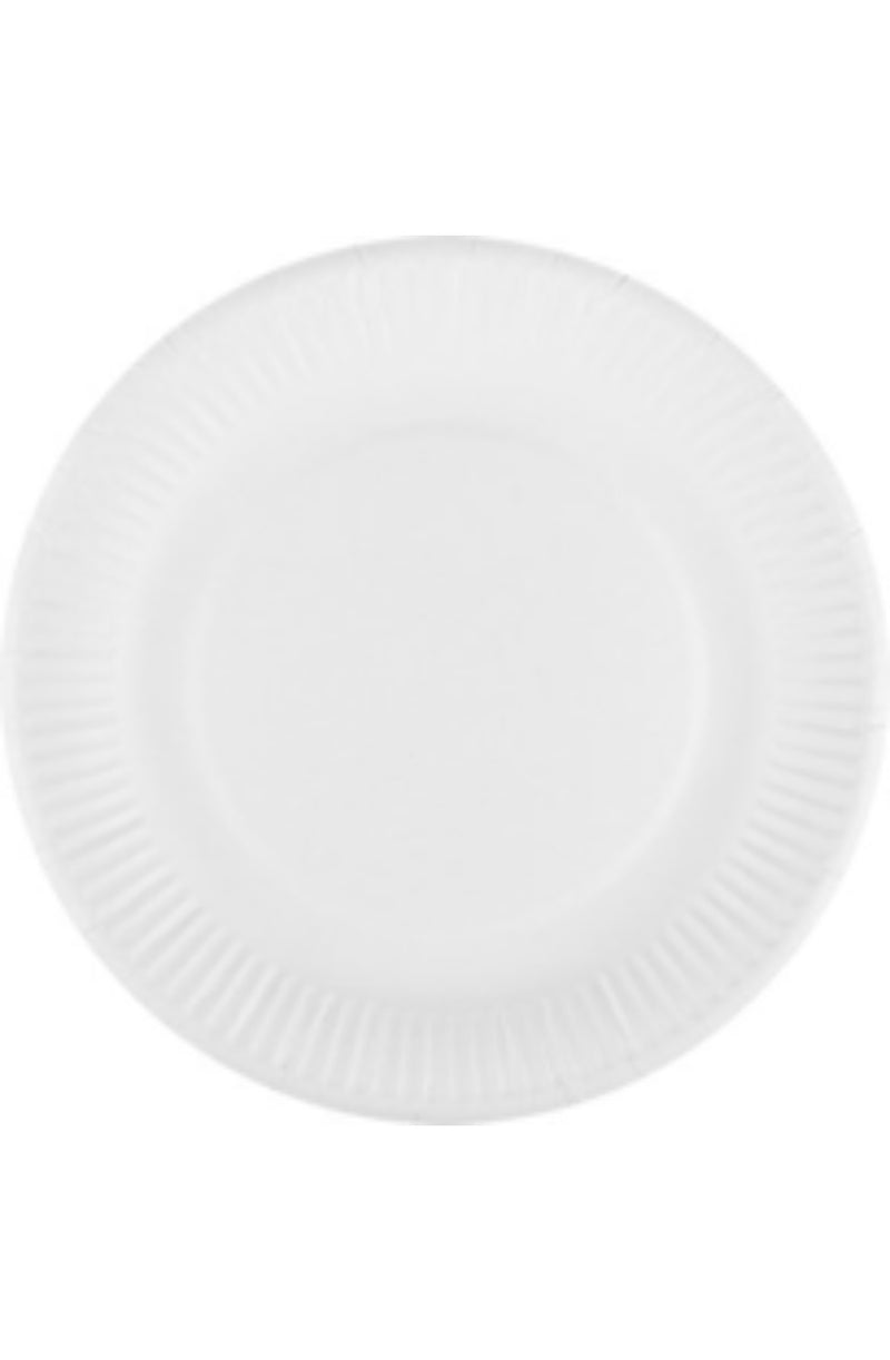 100 Pappteller,weiß,Ø 23cm,Frischf.,ca.180g/m²,be green