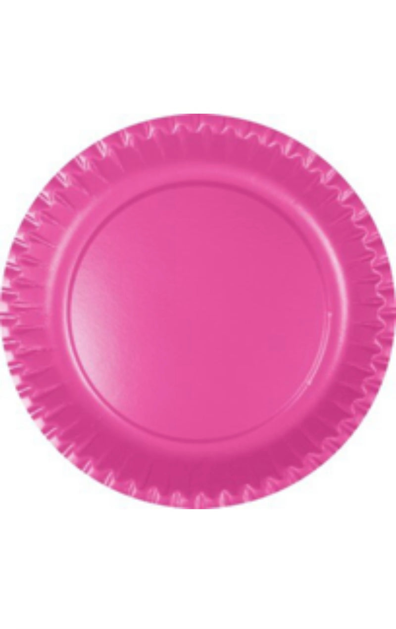10 Partyteller "uni", Ø 23cm, mit Bio-Beschichtung, pink