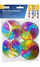 4 Maxi-Rotorspiralen, Ø 7,5cm, Länge je 60cm, Regenbogen