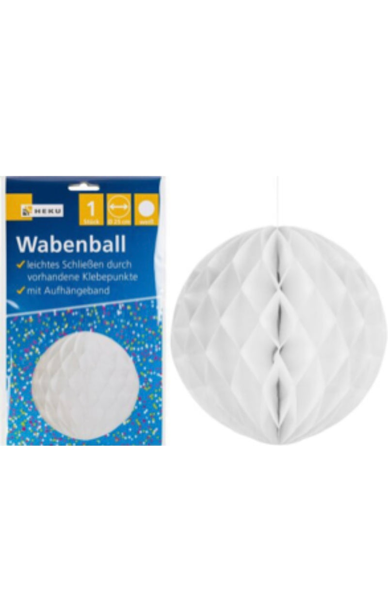 Wabenball, Ø 25cm, weiß