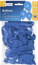 25 Ballons "uni", Ø 25cm, blau