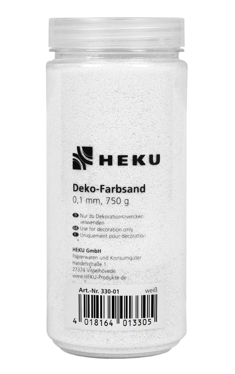 Deko-Farbsand, 0,1mm, ca. 750g, in Zylinderdose, weiß