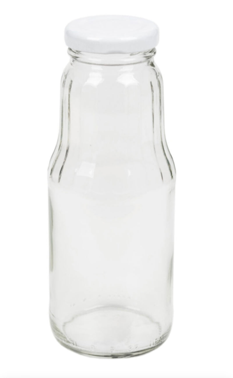 Saftflasche mit Deckel, 0,3l, weißer Deckel, Ø 43mm