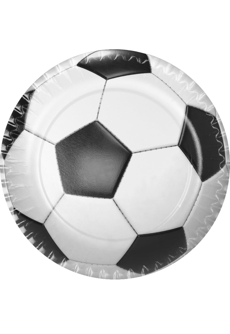 10 Partyteller mit Motiv,Ø 23cm,Bio-Besch.,Fußball Party