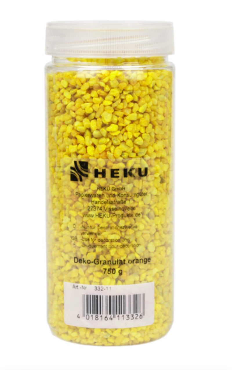 Deko-Granulat, 2-3mm, ca. 750g, in Zylinderdose, gelb