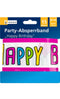 Party-Absperrband, 15m*7,5cm, PE, Happy Birthday