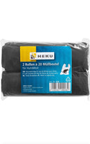 2 Rollen à 20 Müllbeutel für Hundekot, schwarz, HDPE