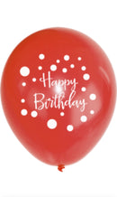 5 Ballons "Happy Birthday", Ø 25cm, bunt sortiert