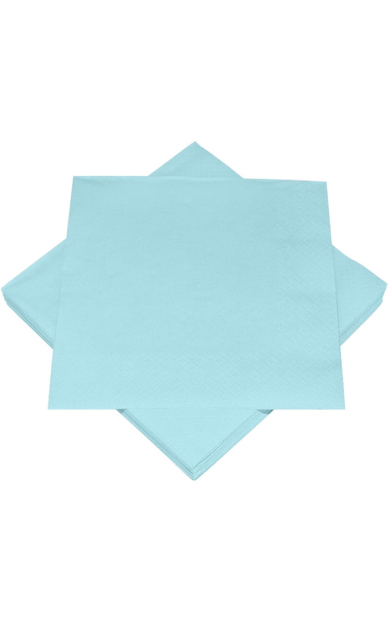 20 Servietten "uni", 3-lagig, 33*33cm, hellblau