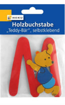 Holzbuchstabe "Teddy-Bär", selbstklebend, M