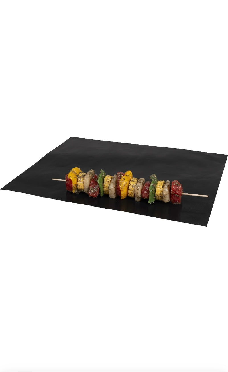 2 BBQ-Grillmatten, 40*33cm, Teflon, schwarz, antihaft