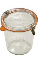 Weck-Sturzglas mit Deckel, Einmachring u. Klammern, 500ml