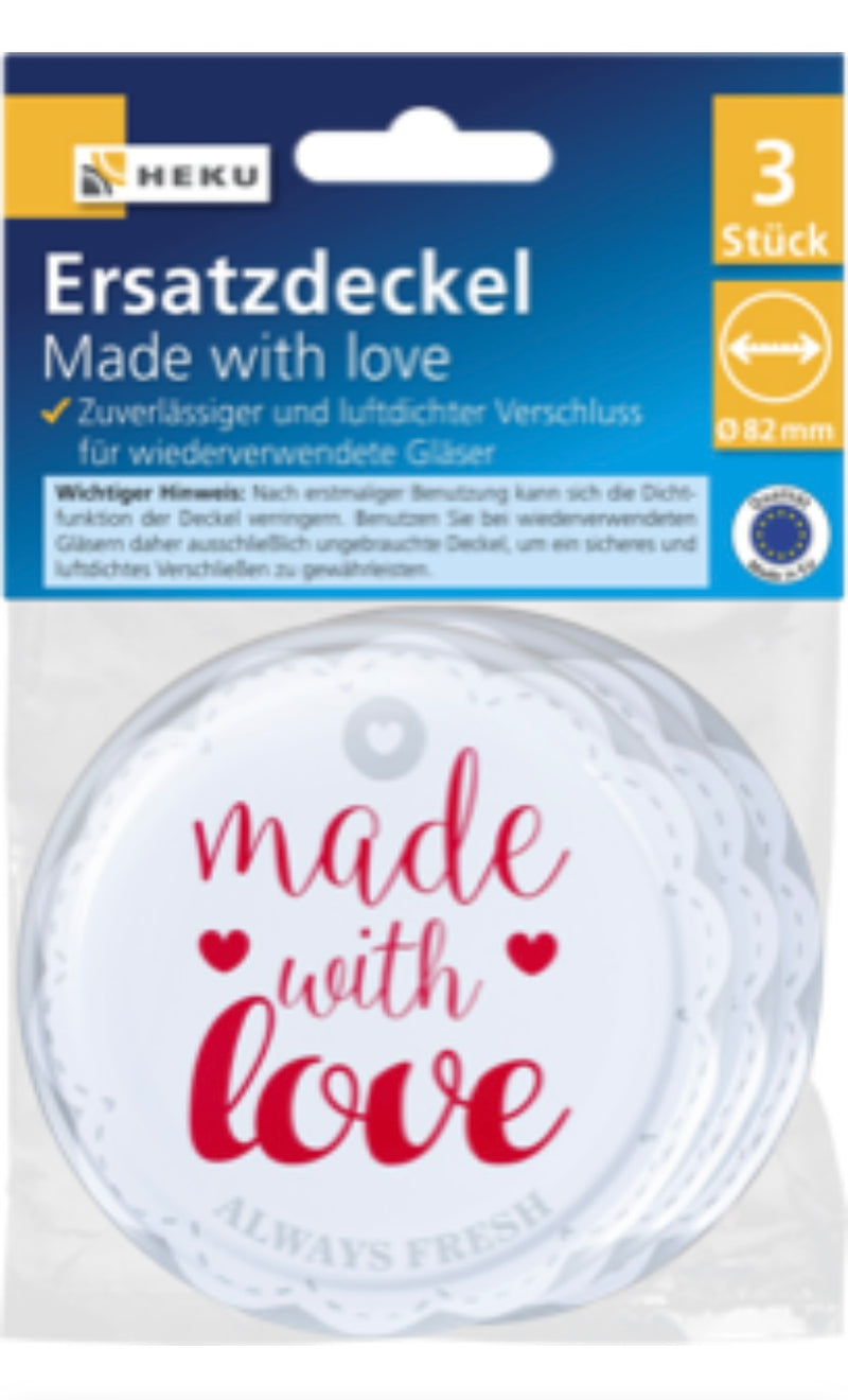 3 Ersatzdeckel, Ø 82mm, Made with love