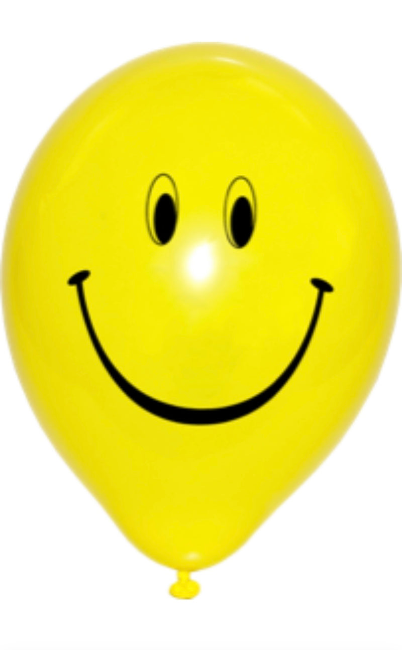 5 Ballons "Smile", Ø 25cm, gelb