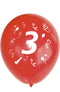 5 Zahlenballons, Ø 25cm, bunt sortiert, 3