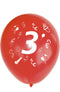 5 Zahlenballons, Ø 25cm, bunt sortiert, 3
