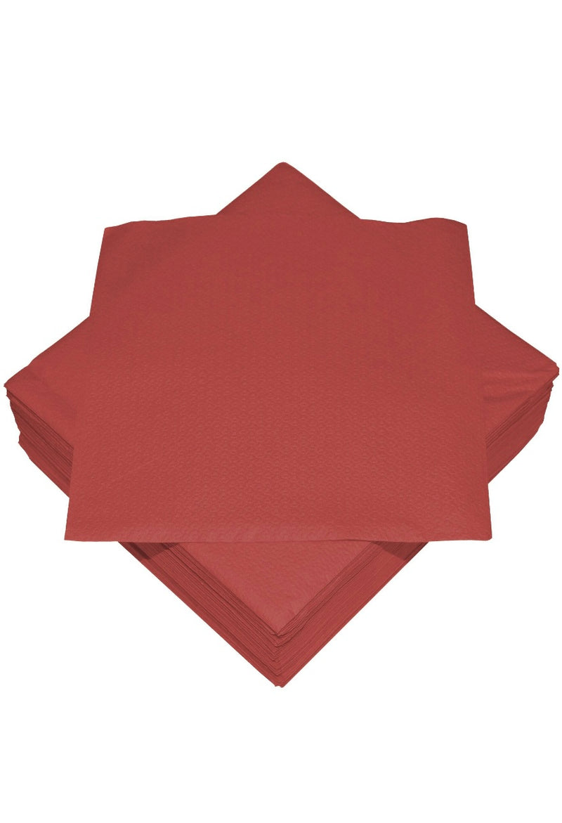 50 Prägeservietten "uni", 1-lagig, 33*33cm, rot