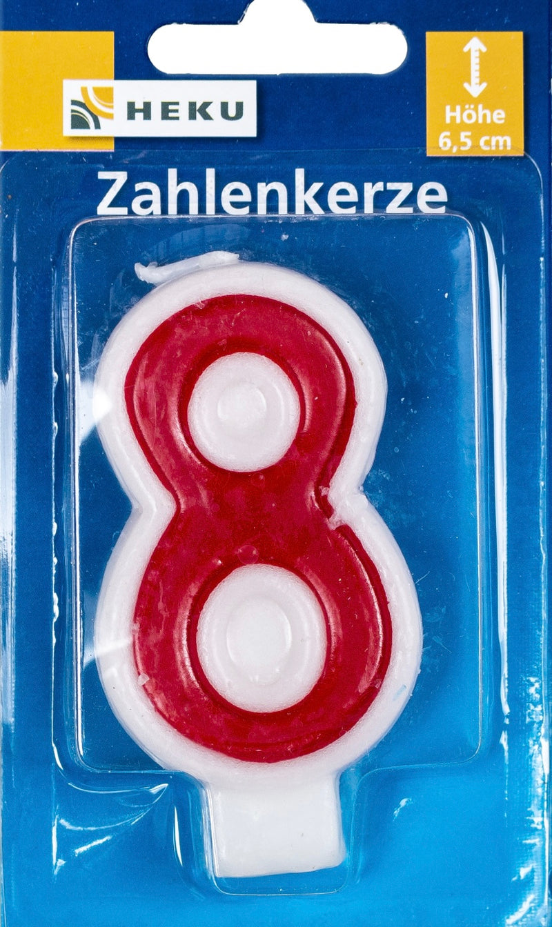 Zahlenkerze, Höhe 6,5cm, 8