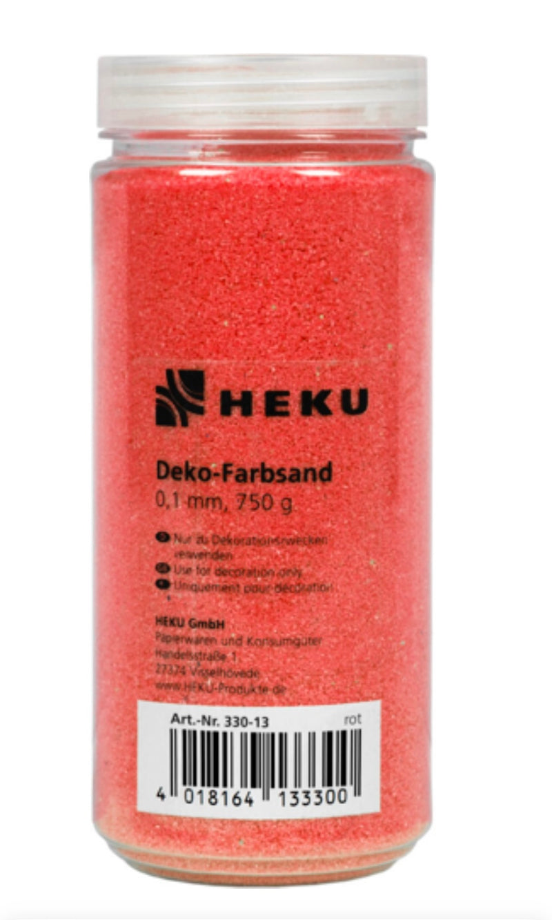 Deko-Farbsand, 0,1mm, ca. 750g, in Zylinderdose, rot