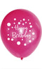 5 Ballons "Happy Birthday", Ø 25cm, bunt sortiert