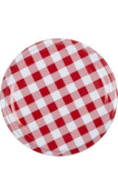 3 Ersatzdeckel, Ø 82mm, Karo rot/weiß