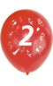 5 Zahlenballons, Ø 25cm, bunt sortiert, 2
