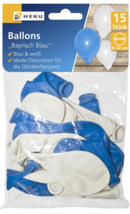 15 Ballons, Ø 22cm, blau/weiß