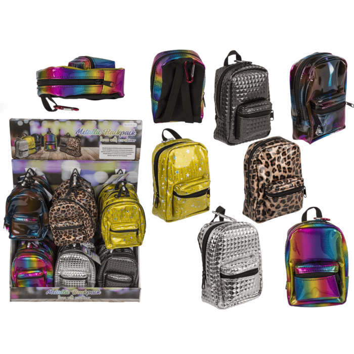 Geldbörse, Metallic Backpack, mit Reissverschluss