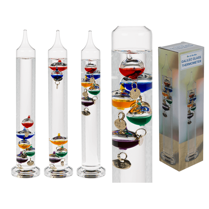 Glas-Galileothermometer, H: ca, 28 cm,