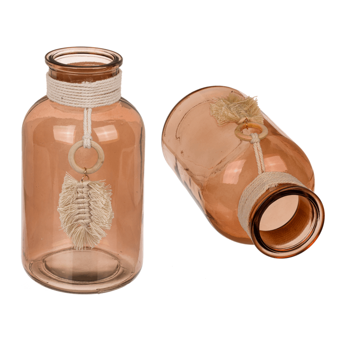 Glas-Vase, Boho Style,