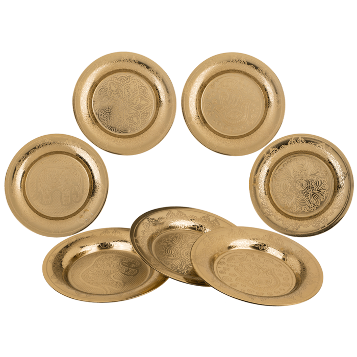 Goldfarbener Edelstahl-Schmuckteller,