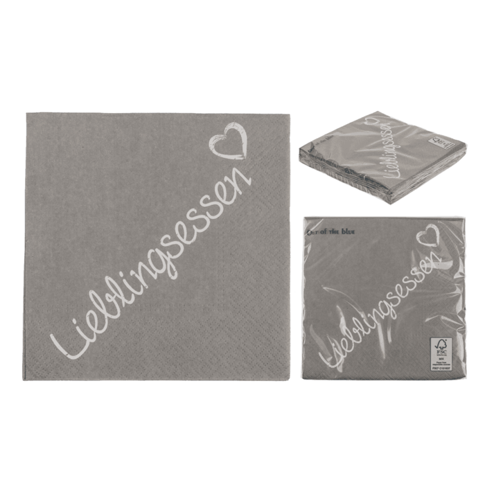 Graue Papier-Servietten, Lieblingsessen,