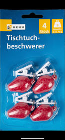 4 Tischtuchbeschwerer, bis je 18g, 4 Motive sortiert