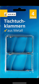 4 Tischtuchklammern, Metall