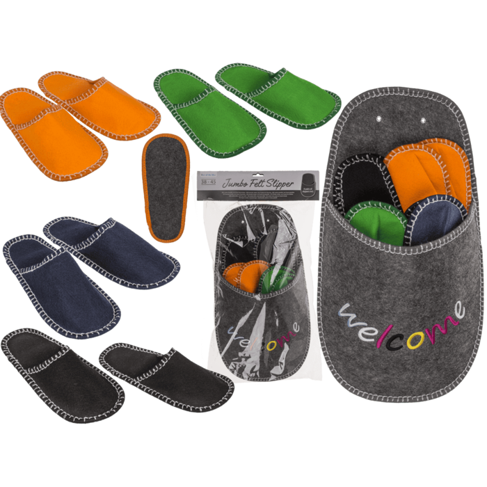 Jumbo-Pantoffel, Welcome, mit 4 Paar