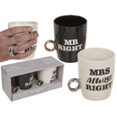 New Bone China-Becher, Mr Right & Mrs Always Right