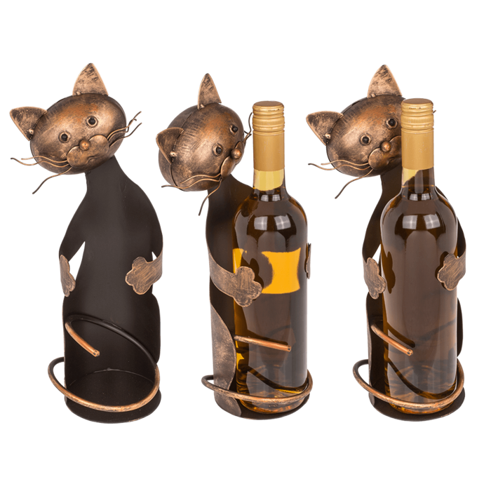 Metall-Flaschenhalter, Katze III,