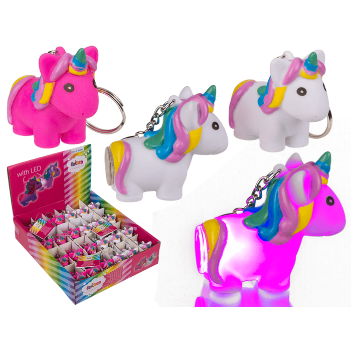 Metall-Schlüsselanhänger, Einhorn, mit LED