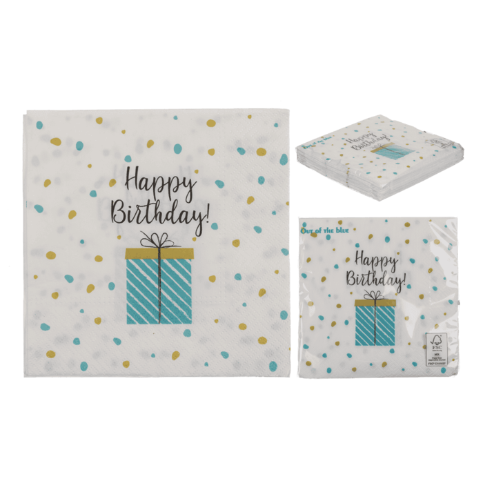 Papier Servietten, Geschenk mit Happy