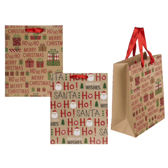 Papier-Geschenktüte, Ho Ho Ho,