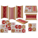 Rot/naturfarbener Adventskalender,