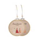 Runder Holzrahmen mit Jutebezug, Christmas Time,