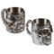 Silberfarbener Becher, Skull,